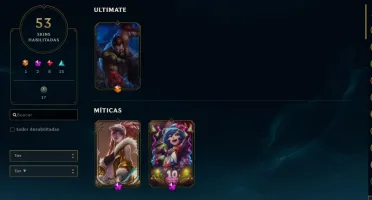 CONTA GOLD 4 COM MUITAS SKINS E CAMPEÕES