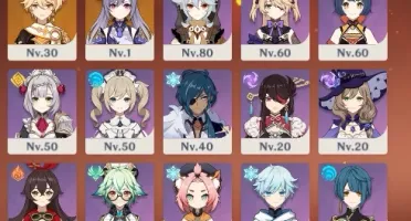Diluc C1, Venti, Xiao, Zhongli, Keqing, Túmulo do Lobo AR 51