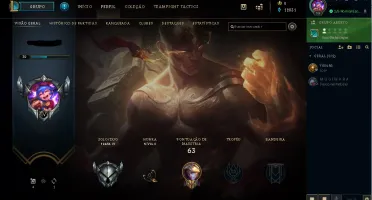 CONTA DE LOL PRATA IV COM 5 SKINS 1 SKIN LENDARIA