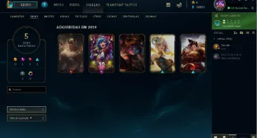 CONTA DE LOL PRATA IV COM 5 SKINS 1 SKIN LENDARIA