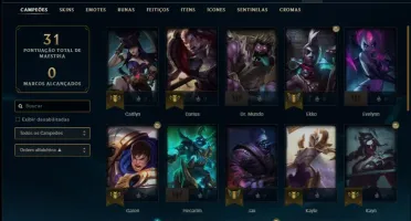 Conta prata 1 com Skin Mitica do Rammus