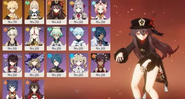 AR45 7x5* Hutao, Ganyu, Diluc, Albedo, Qiqi, Jean, Oração...