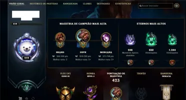 Conta Ouro de 128 skins e 135 champs, honra 4