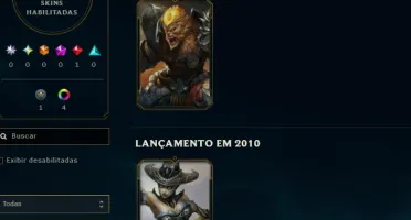 Conta Lol Ouro, 6 Skins, Lendária do Zed, Upada na Mão