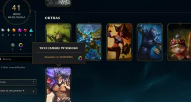 Conta Lol Ouro, 6 Skins, Lendária do Zed, Upada na Mão