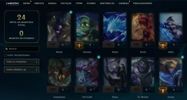 Conta Lol Ouro, 6 Skins, Lendária do Zed, Upada na Mão