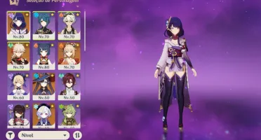 Conta Genshin, Raiden, Kazuha, Yoimiya, Mona, Qiqi