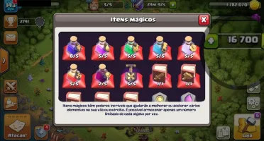 CENTRO LVL10/CONSTRUTOR LVL8 - CLASH OF CLANS +DE 16K GEMAS!
