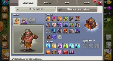 CENTRO LVL10/CONSTRUTOR LVL8 - CLASH OF CLANS +DE 16K GEMAS!