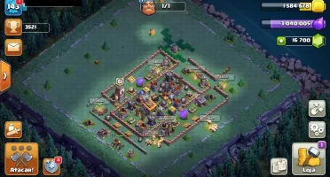 CENTRO LVL10/CONSTRUTOR LVL8 - CLASH OF CLANS +DE 16K GEMAS!