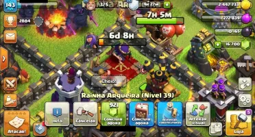CENTRO LVL10/CONSTRUTOR LVL8 - CLASH OF CLANS +DE 16K GEMAS!