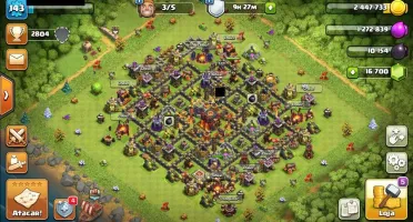 CENTRO LVL10/CONSTRUTOR LVL8 - CLASH OF CLANS +DE 16K GEMAS!