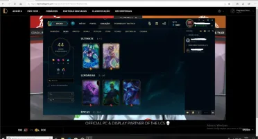 Conta LOL com 2 skins ultimates mais 42 skins
