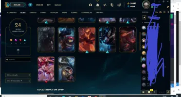 Conta de League of Legends com 20 mil de rp + 24 skins