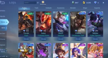 Continha incrível, com skins raras