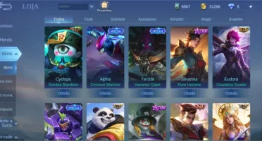 Continha incrível, com skins raras