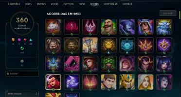 Conta lol lv566, 359 skins, elo esmeralda 4 e primeiro dono!