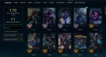 Diamante 4 com 80 Champs e 24 Skins