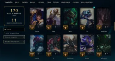 Diamante 4 com 80 Champs e 24 Skins
