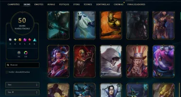 Unranked com 100 Champs e 50 Skins ( JG / ADC / MID )