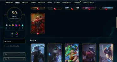 Unranked com 100 Champs e 50 Skins ( JG / ADC / MID )