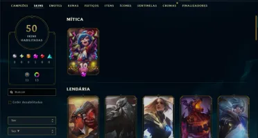 Unranked com 100 Champs e 50 Skins ( JG / ADC / MID )