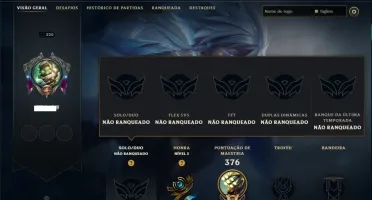 Unranked com 100 Champs e 50 Skins ( JG / ADC / MID )