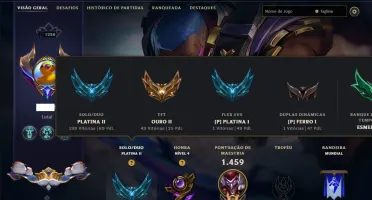 Platina 2 com TODOS os Champs e 366 Skins ( JG / ADC )