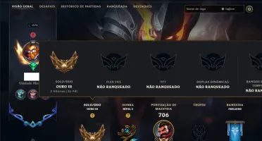 Ouro 3 com TODOS os Champs e 195 Skins ( Nivel 674 )