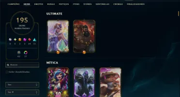 Ouro 3 com TODOS os Champs e 195 Skins ( Nivel 674 )