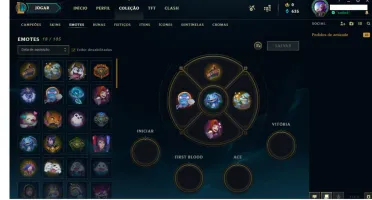 conta Gold 1, honra 3, lvl 88, com 19 skins