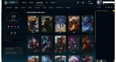 conta Gold 1, honra 3, lvl 88, com 19 skins