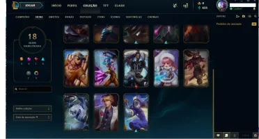conta Gold 1, honra 3, lvl 88, com 19 skins