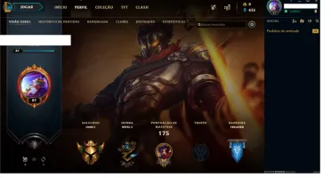 conta Gold 1, honra 3, lvl 88, com 19 skins