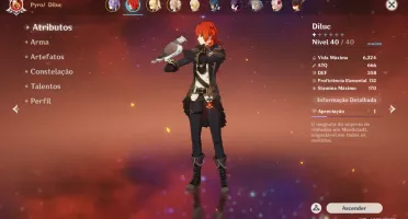 Conta genshin com diluc e keqing 5*