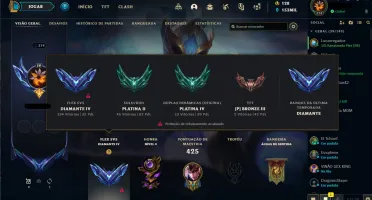 Conta platina 2, ex diamante 2. Todos os campões.