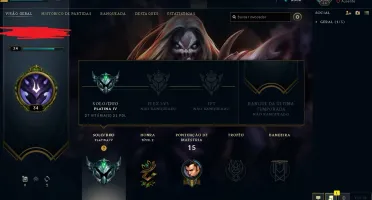 CONTA LOL SMURF PLATINA 4 IV COM WIN RATE ALTO/MMR ALTO