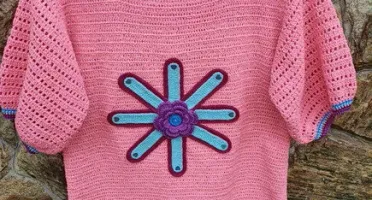 Blusa Flor em Crochê