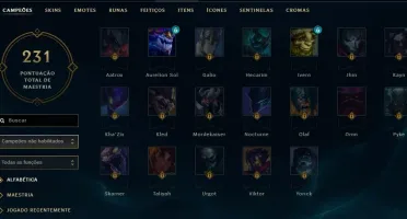Conta Diamante 2, com mais de 200 skins.