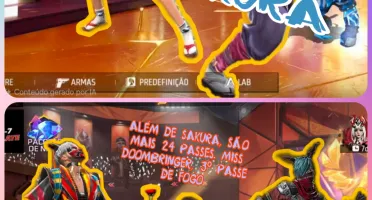 Conta Free Fire OG | 1º Passe (Sakura) | Angelical | Barba |