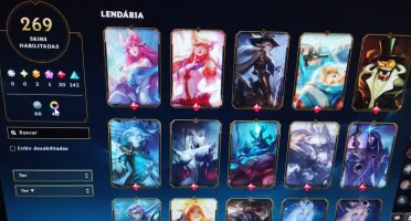 Conta league of legends sem rank com várias skins.