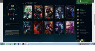 Vendo OURO 4, lv 93, 10 skins, 12 emotes, 34 champs