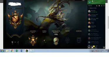 Vendo OURO 4, lv 93, 10 skins, 12 emotes, 34 champs