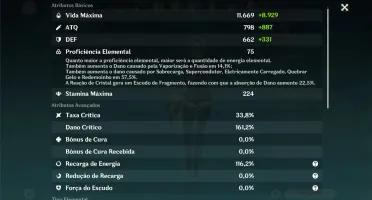 Conta Genshin Impact Venti + Eula + Mona C1