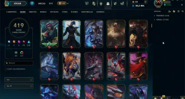 Vendo conta de lol Gold 1 com todos champs e 419 skins