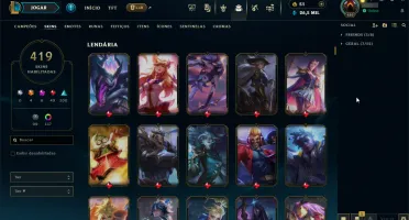 Vendo conta de lol Gold 1 com todos champs e 419 skins