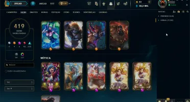 Vendo conta de lol Gold 1 com todos champs e 419 skins