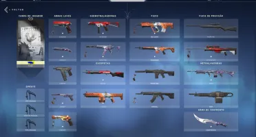 CONTA DE VALORANT COM 800 VP + PASSE C FACA + SKINS
