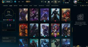 Conta LoL Ouro 2 - 122 campeões - 71 skins