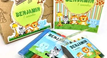 Kit Colorir e Modelar Safari com Sacola Kraft